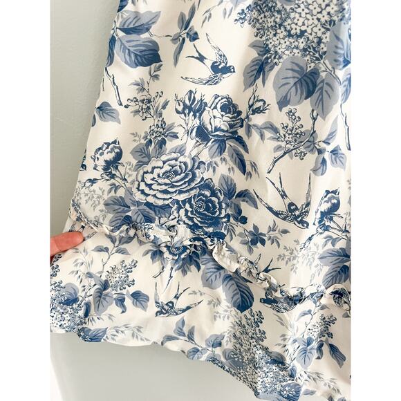 Reformation | NWT Marin Mini Dress in Pompadour Blue White Floral | Sz 10 - Picture 5 of 10